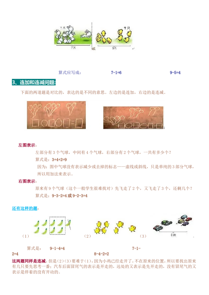 一年级数学解决&ldquo;看图列算式&rdquo;问题的几种类型_一年级上下册资料_一年级上语数英上下册学习资料_3-6-3、小学一年级数学上册_人教版_1、知识点总结