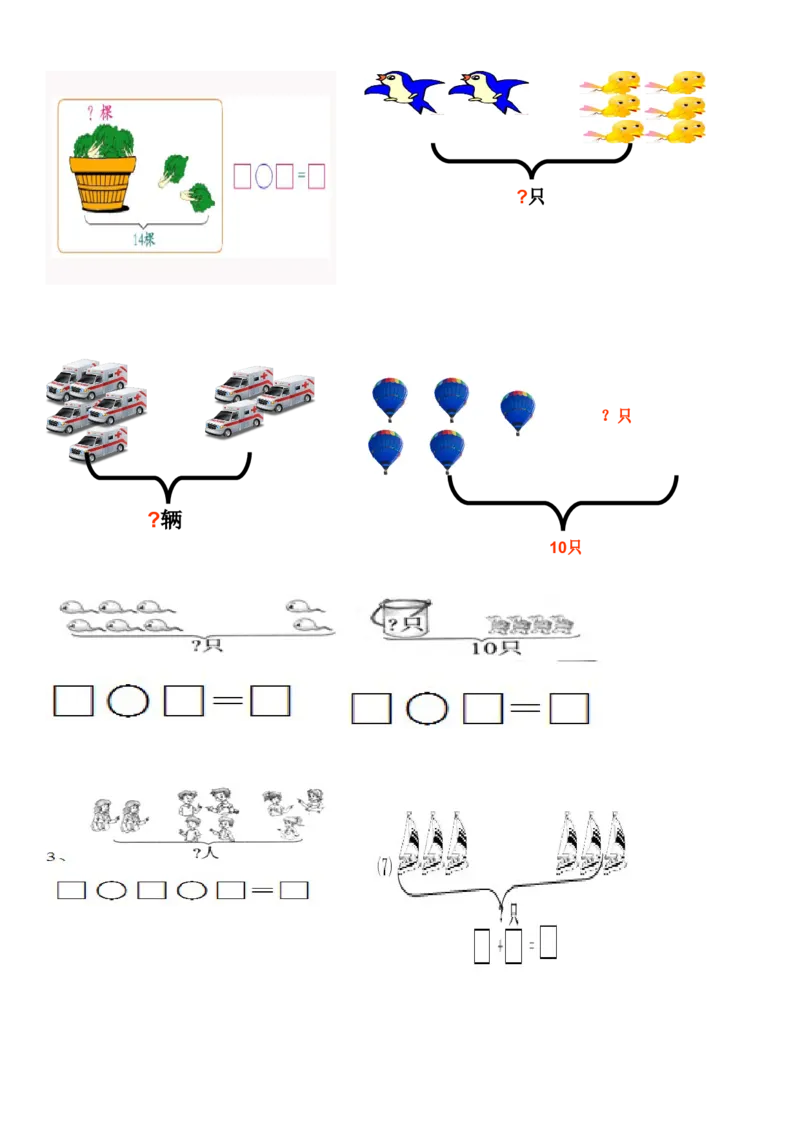 一年级数学解决&ldquo;看图列算式&rdquo;问题的几种类型_一年级上下册资料_一年级上语数英上下册学习资料_3-6-3、小学一年级数学上册_人教版_1、知识点总结