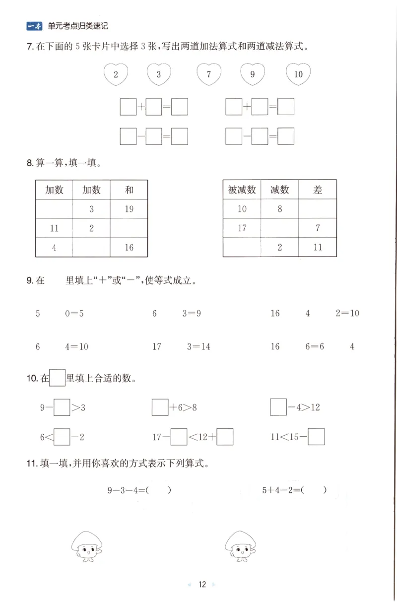 25秋《单元考点归类速记》苏教数学1上_25秋小学语数英习题试卷_数学_苏教版_25秋一本15天期末卷苏教版数学_25秋一本15天期末卷苏教版数学一上
