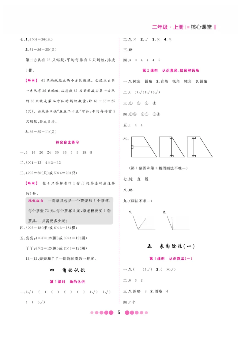 《核心课堂》易错清单-数学2年级上册（JJ）_二年级上下册资料_小学二年级学习资料-25年更新版_2-03、小学二年级数学上册_2-3-2、练习题、作业、试题、试卷_冀教版_电子册类