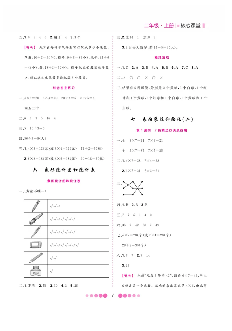 《核心课堂》易错清单-数学2年级上册（JJ）_二年级上下册资料_小学二年级学习资料-25年更新版_2-03、小学二年级数学上册_2-3-2、练习题、作业、试题、试卷_冀教版_电子册类
