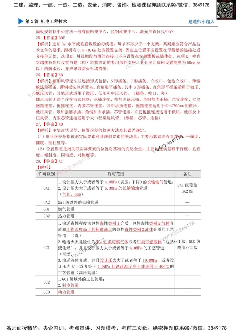 25一建高质量模拟卷（3）_2026年一级建造师_2026年一建机电_2025年一建机电SVIP_01-精华文档✿电子教材✿历年真题_79-机电《默写本+导图+试卷》小超人推荐