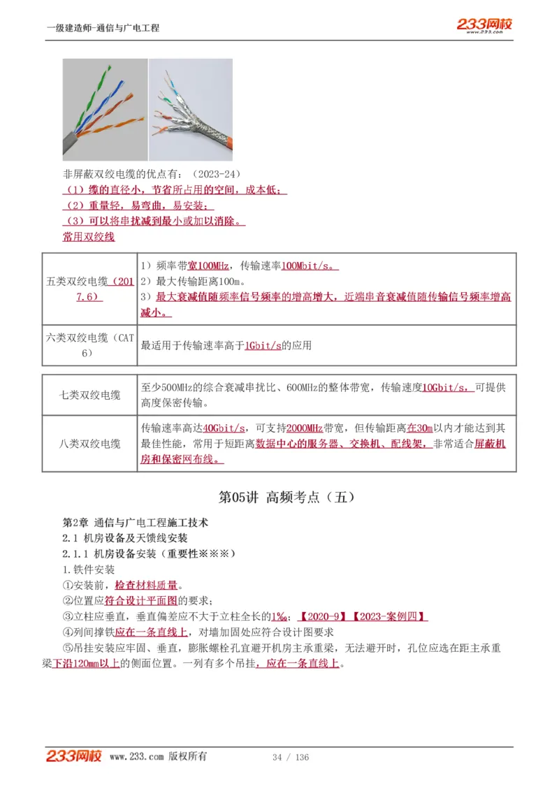 1-11_2026年一级建造师_2026年一建通信_2025年一建通信SVIP_04-冲刺串讲✿考点强化✿小灶集训_02-通信《高频考点班》杨鹏233推荐