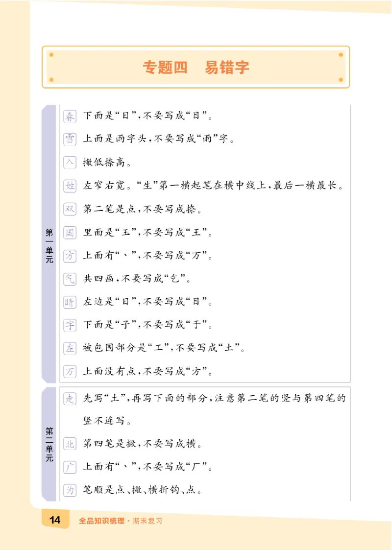 一（下）语文：全品知识梳理（期末复习版）24春版_一年级上下册资料_小学一年级学习资料-25年更新版_1-02、小学一年级语文下册_3-6-2-1、复习、知识点、归纳汇总_部编（人教）版