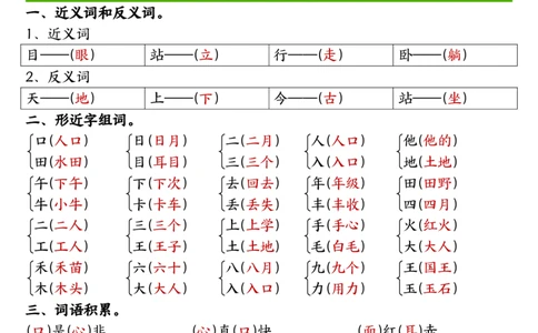 一年级上册语文期中六大考点专项训练(1)_一年级上下册资料_一年级上册小红书同款资料_一年级上册资料