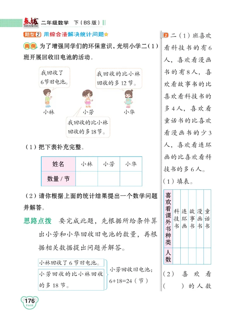 《点拨》数学2年级下册（BS）_二年级上下册资料_小学二年级学习资料-25年更新版_2-04、小学二年级数学下册_2-4-2、练习题、作业、试题、试卷_北师大版_电子册类
