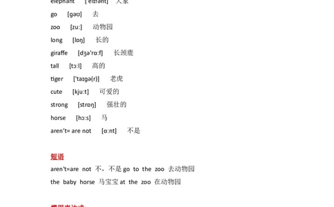 外研社版小学英语(一年级起点)一年级下册Module6知识点精析_一年级上下册资料_一年级上语数英上下册学习资料_3-6-6、小学一年级英语下册_外研版一起点_1、知识点总结