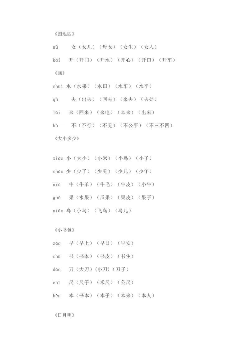 写字表生字组词_一年级上下册资料_一年级上语数英上下册学习资料_3-6-1、小学一年级语文上册_统编、部编、人教（语文全国统一只有一个版）_1、知识点总结_专项-拼音生字