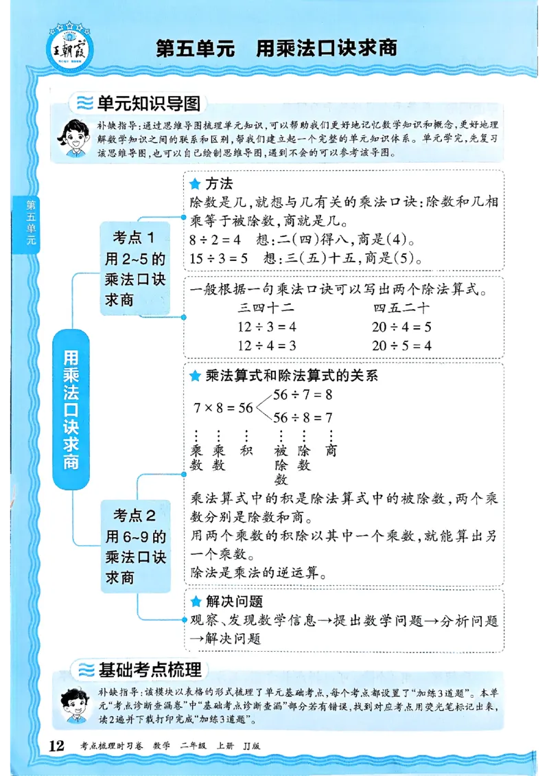 二年级数学上册冀教版25秋《王朝霞考点梳理时习卷》补缺手册_25秋小学语数英习题试卷_数学_冀教版_1-6年级数学上册冀教版25秋《王朝霞考点梳理时习卷》