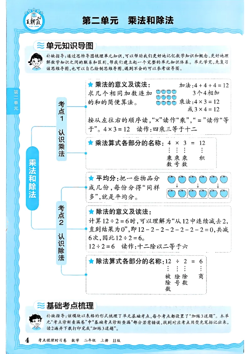 二年级数学上册冀教版25秋《王朝霞考点梳理时习卷》补缺手册_25秋小学语数英习题试卷_数学_冀教版_1-6年级数学上册冀教版25秋《王朝霞考点梳理时习卷》