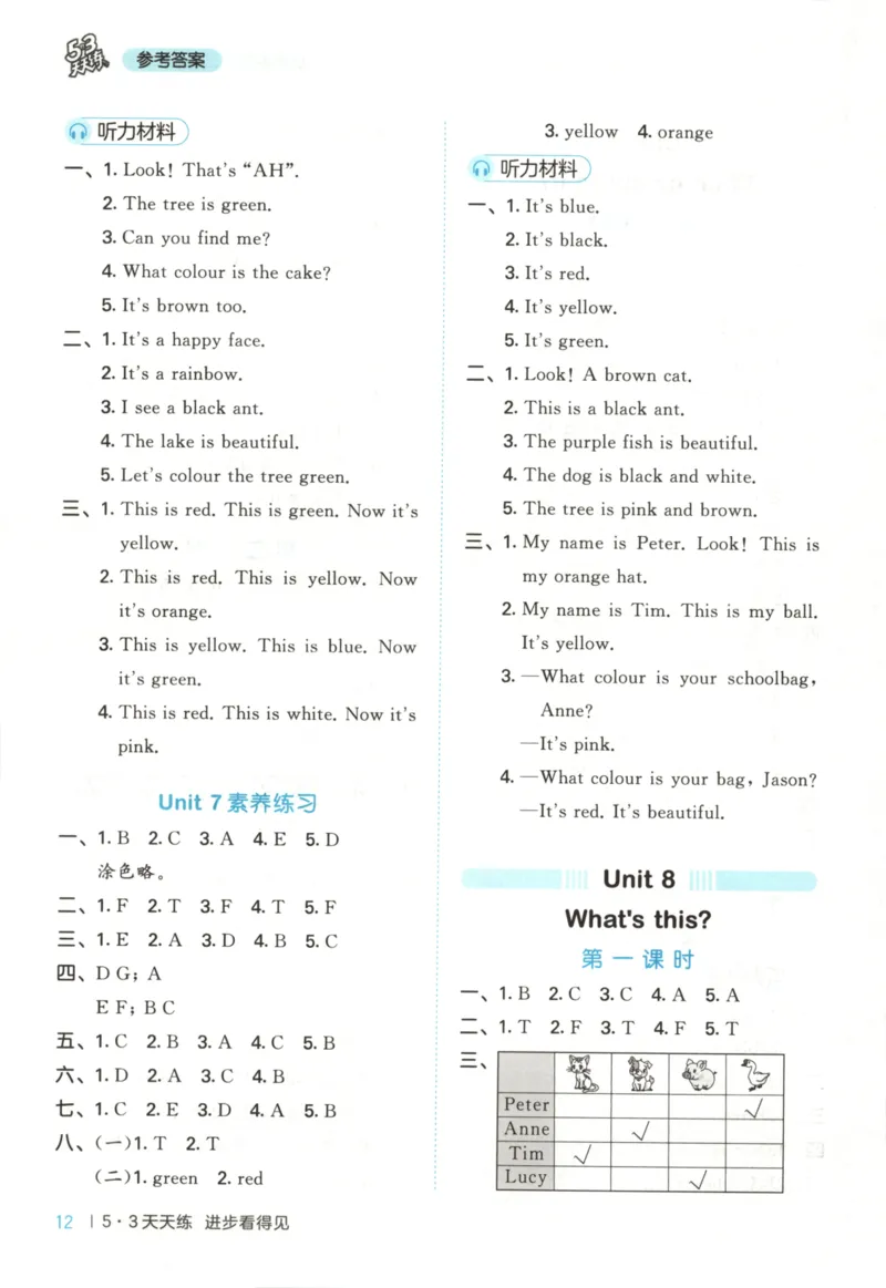 三年级英语上册湘少版25秋《53天天练》答案_25秋小学语数英习题试卷_英语_3-6年级英语上册湘少版25秋《53天天练》_三年级英语上册湘少版25秋《53天天练》