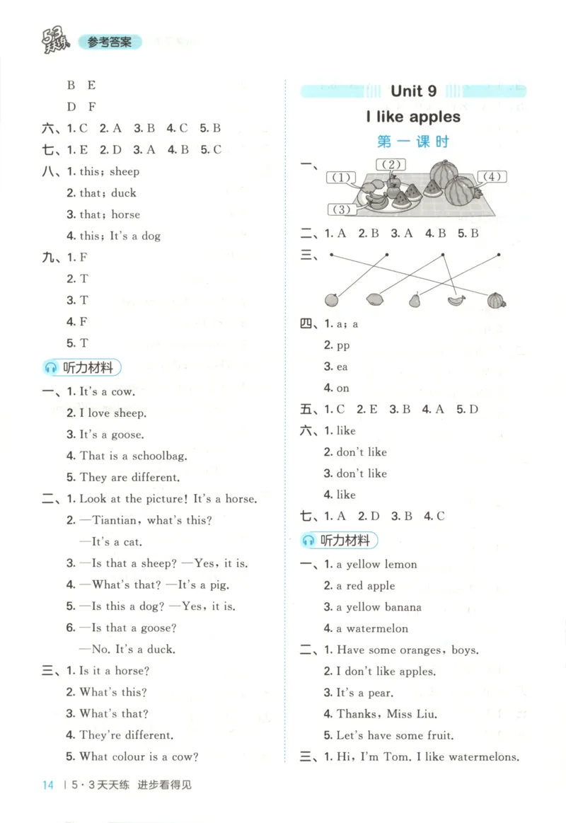 三年级英语上册湘少版25秋《53天天练》答案_25秋小学语数英习题试卷_英语_3-6年级英语上册湘少版25秋《53天天练》_三年级英语上册湘少版25秋《53天天练》