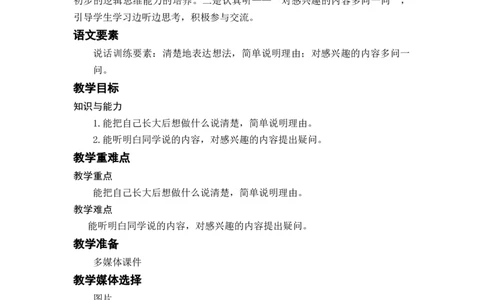 口语交际：长大以后做什么_二年级上下册资料_小学二年级学习资料-25年更新版_2-02、小学二年级语文下册_2-2-3、课件、讲义、教案_《名师教案》语文二年级下册（2022春）_第三单元