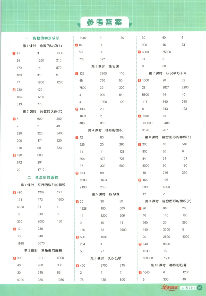 主书_25秋小学语数英习题试卷_数学_苏教版_阳光同学计算小达人苏教25年上册1-6_阳光同学计算小达人SJ5上