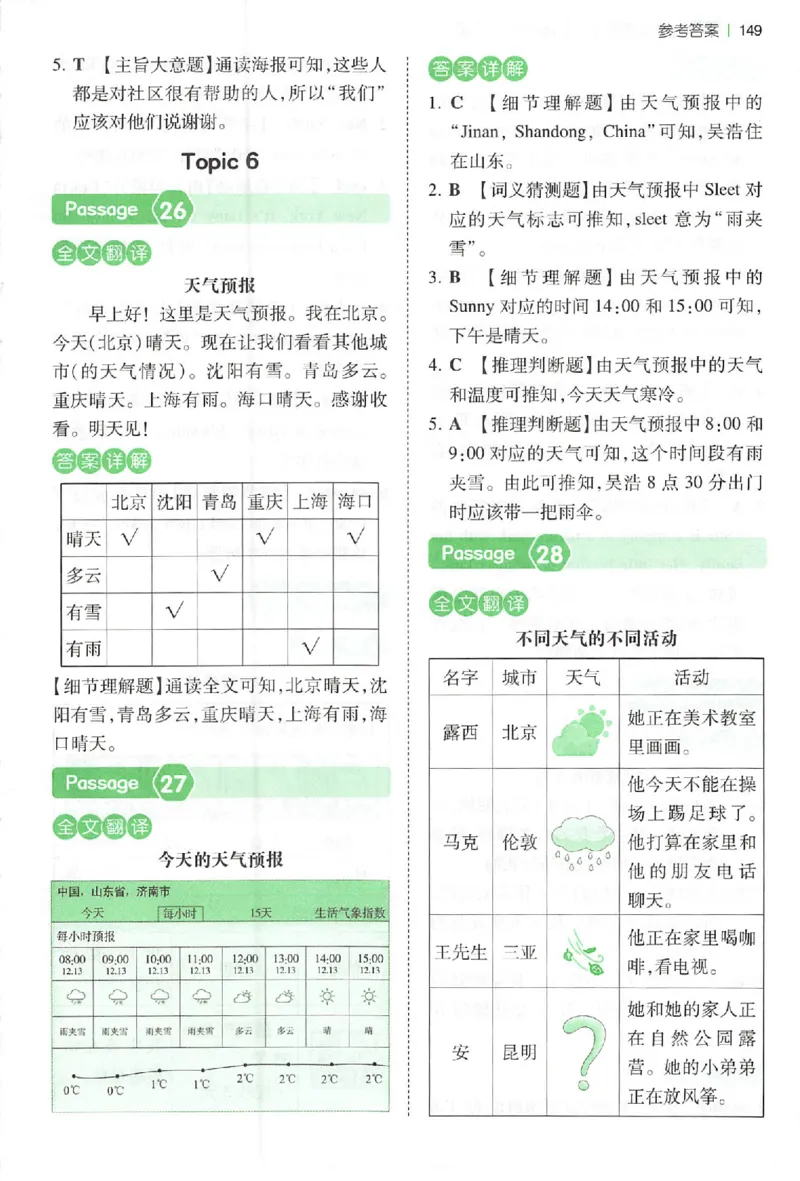 小英阅读100四年级答案册_25秋《一本小学英语阅读训练100篇》第九版3-6人教_26版一本小学英语阅读100篇四年级