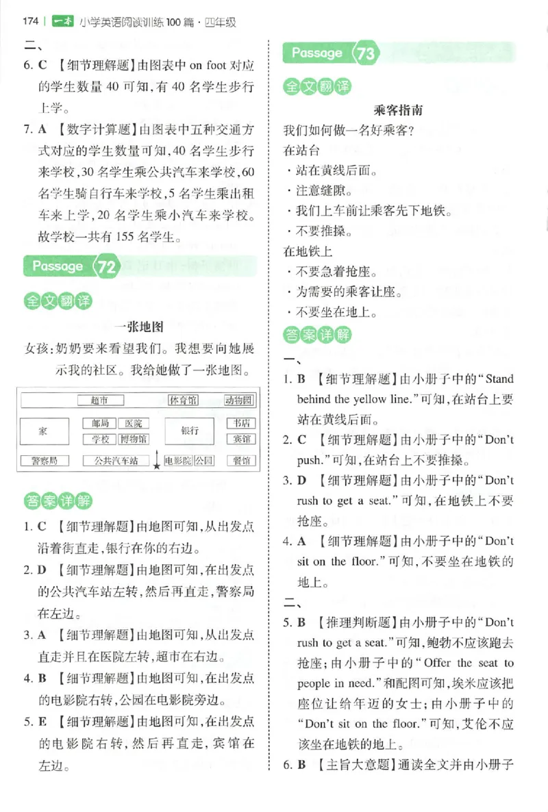 小英阅读100四年级答案册_25秋《一本小学英语阅读训练100篇》第九版3-6人教_26版一本小学英语阅读100篇四年级