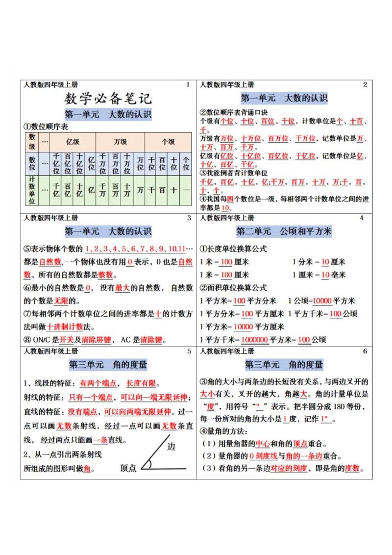 四年级上册数学课课贴_课课贴（数学）