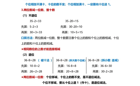 一年级数学下册知识点梳理_一年级上下册资料_小学一年级学习资料-25年更新版_1-04、小学一年级数学下册_1-4-1、复习、知识点、归纳汇总_通用