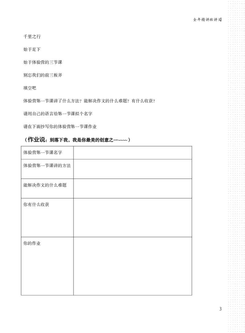 全年班讲义1-2讲_小学生作文专项名师课合集16套小学~视频+PDF_026.曾曦.小学语文作文独创方法_讲义