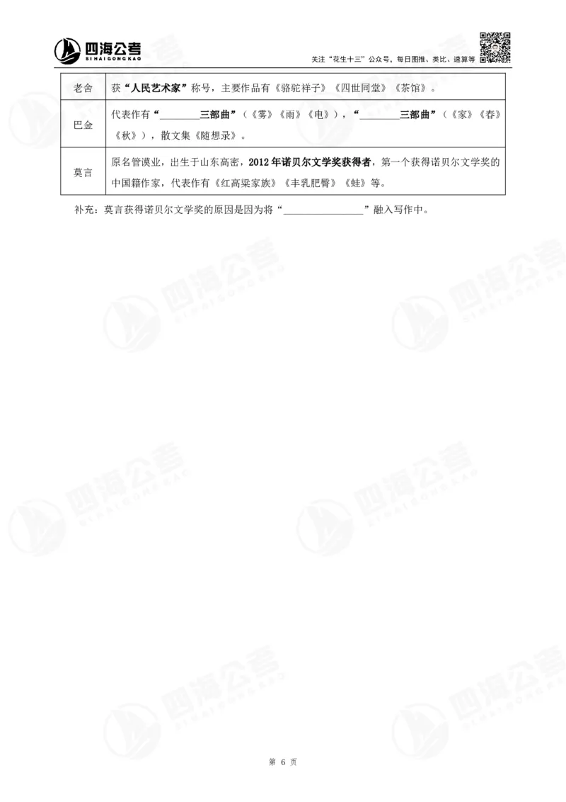 四海常识判断背诵手册汇总-更新至37节_2026考公资料_（01）花生十三_01系统班（2026版）花生十三旗舰班（行测+申论）_常识判断_背诵手册