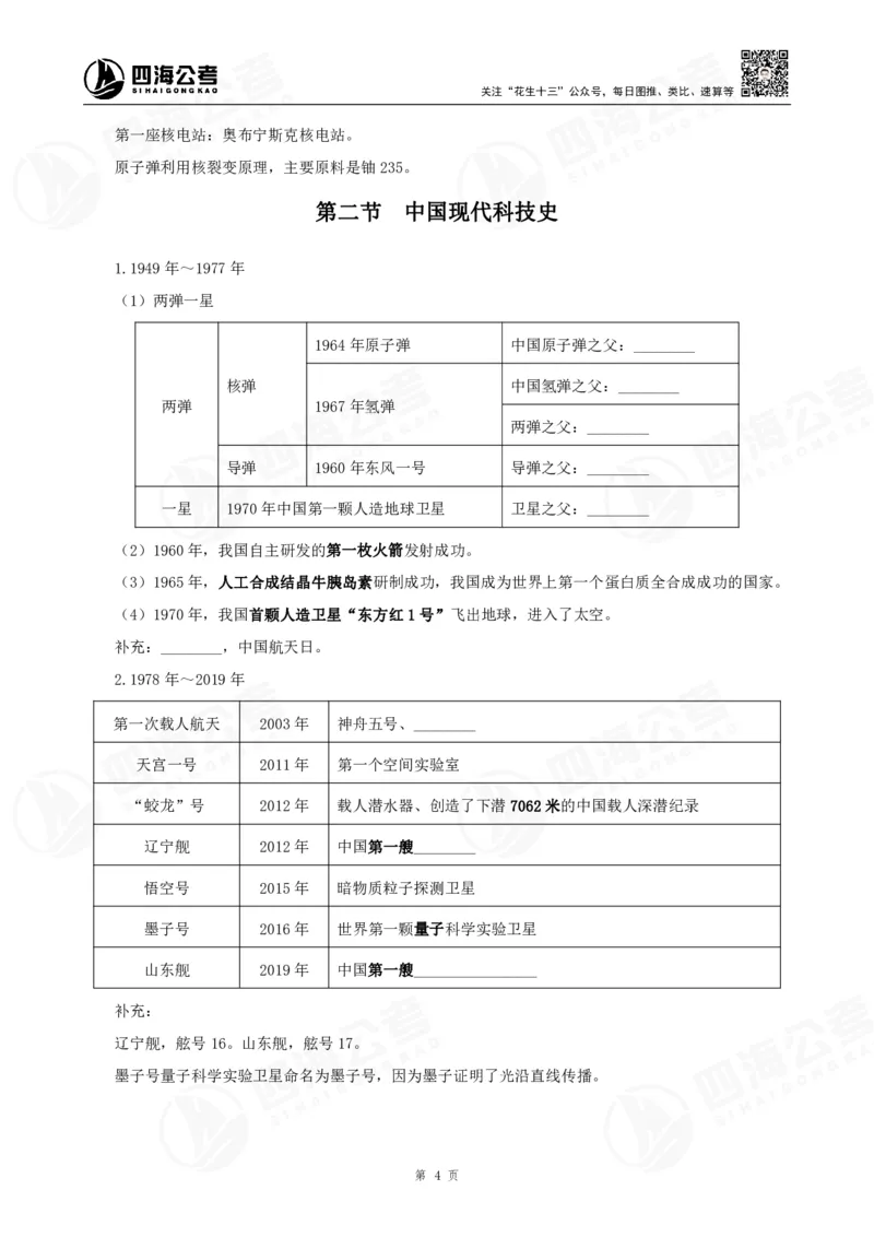 四海常识判断背诵手册汇总-更新至37节_2026考公资料_（01）花生十三_01系统班（2026版）花生十三旗舰班（行测+申论）_常识判断_背诵手册