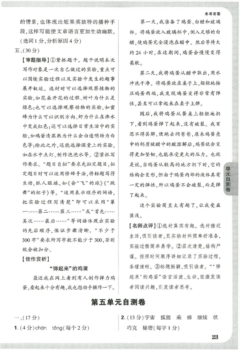小白鸥情境题语文三年级参考答案_三年级上下册资料_53黄冈多个品牌系列资料_语文