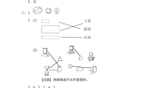 人教一年级（下册）期末冲刺卷3初步的空间想象能力1_一年级上下册资料_小学一年级学习资料-25年更新版_1-04、小学一年级数学下册_1-4-2、练习题、作业、试题、试卷_人教版_提升突破卷