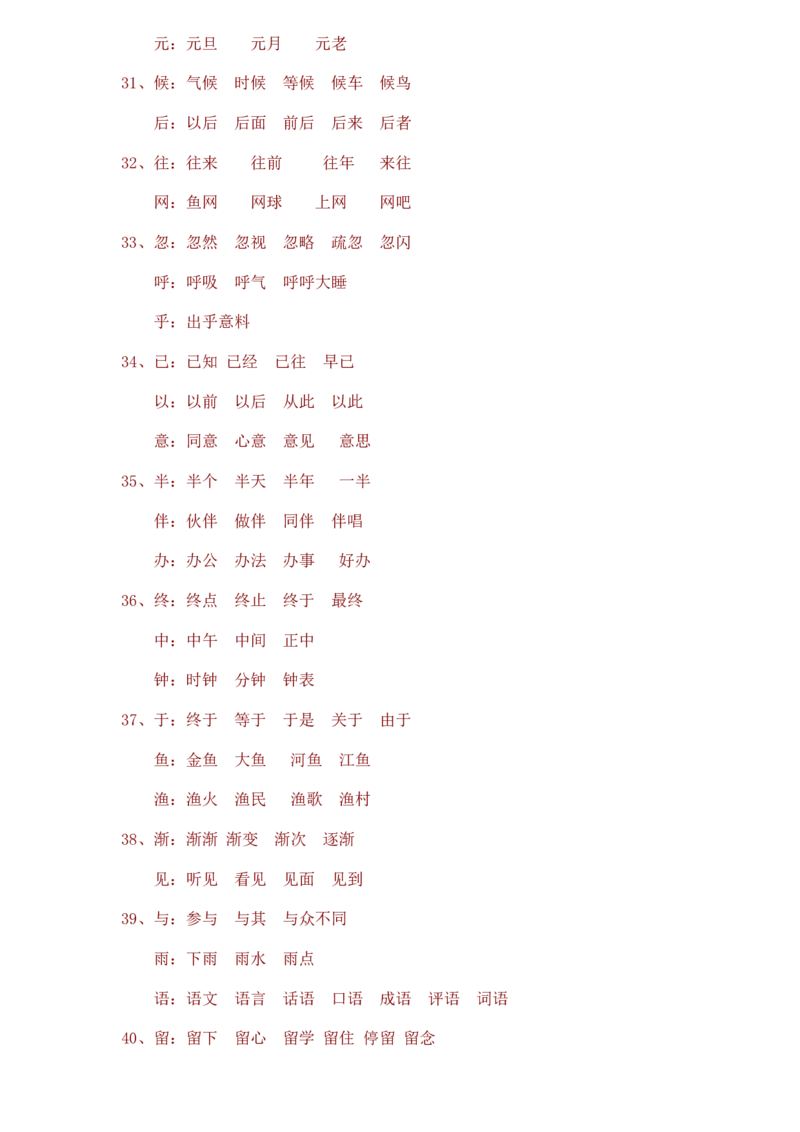 一年级语文下册同音字归纳_一年级上下册资料_小学一年级学习资料-25年更新版_1-02、小学一年级语文下册_3-6-2-1、复习、知识点、归纳汇总_部编（人教）版_拼音生字