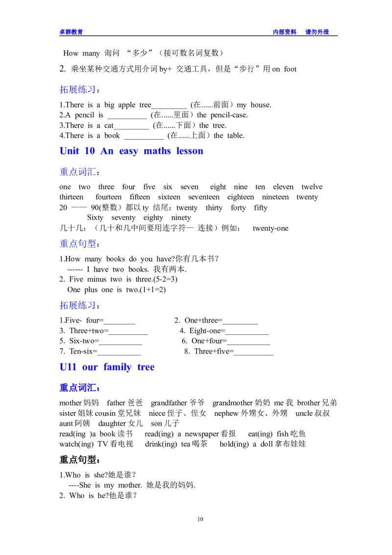 剑桥少儿英语一级上册知识点总结_一年级上下册资料_小学一年级学习资料-25年更新版_1-05、小学一年级英语上册_剑桥少儿英语