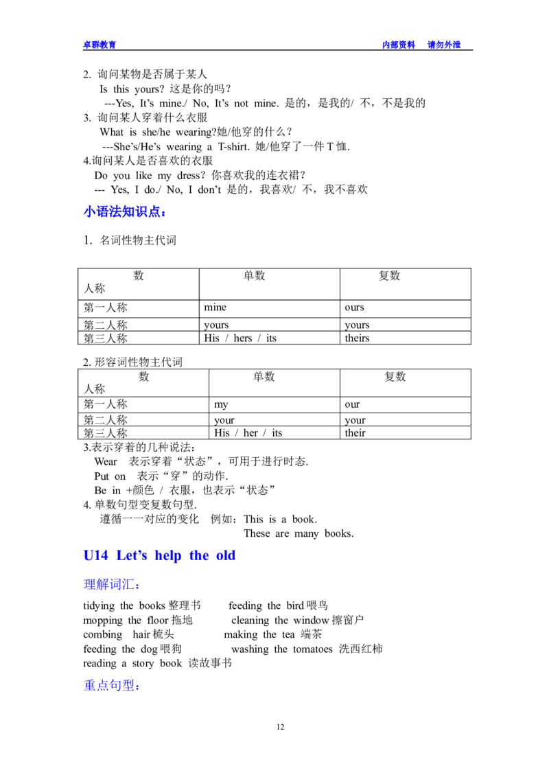 剑桥少儿英语一级上册知识点总结_一年级上下册资料_小学一年级学习资料-25年更新版_1-05、小学一年级英语上册_剑桥少儿英语