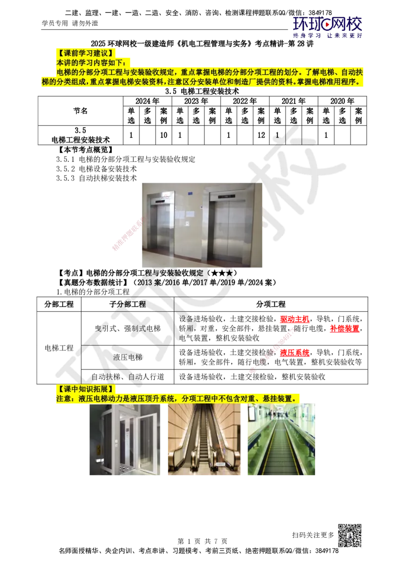 28.第28讲-35电梯的分部分项工程与安装验收规定_2026年一级建造师_2026年一建机电_2025年一建机电SVIP_02-基础精讲✿高端面授✿深度强化_26-机电《考点精讲班》苏婷、赵金凤HQ