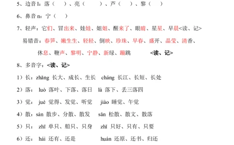 全册知识点梳理_一年级上下册资料_一年级上语数英上下册学习资料_3-6-2、小学一年级语文下册_统编、部编、人教（语文全国统一只有一个版）_1、知识点总结_期末总复习