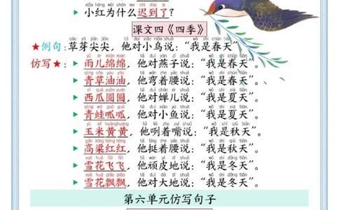 一年级语文上册全册仿写句子汇总_一年级上下册资料_一年级上册小红书同款资料_一年级(1)