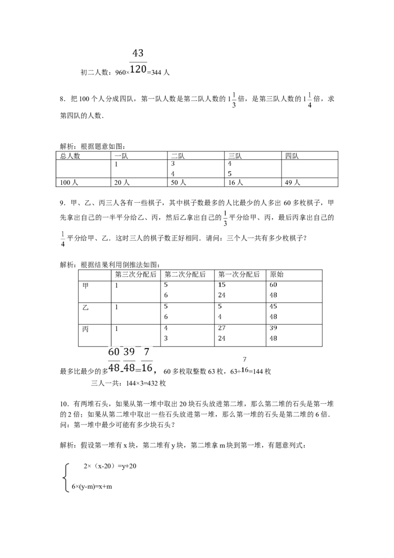 数学五年级第18讲应用题拓展（教师版+学生版，含详细解析）全国通用_小学数学思维训练电子版举一反三奥数逻辑拓展专项图解强化_五年级