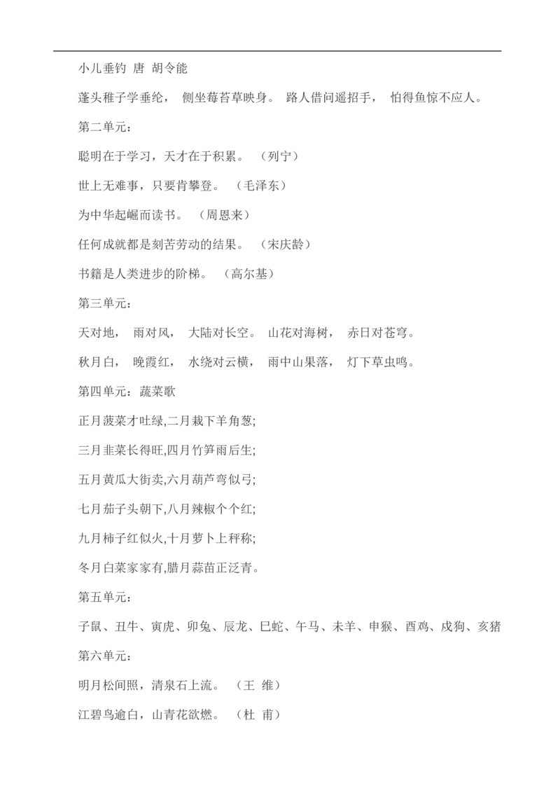小学语文复习日积月累及古诗28页_三年级上下册资料_小学三年级学习资料-25年更新版_3-01、小学三年级语文上册_3-1-5、字贴、书写、晨读_每日晨读