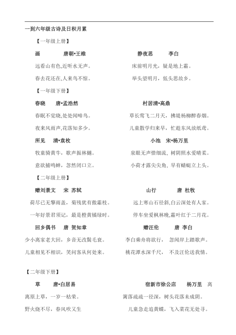 小学语文复习日积月累及古诗28页_三年级上下册资料_小学三年级学习资料-25年更新版_3-01、小学三年级语文上册_3-1-5、字贴、书写、晨读_每日晨读