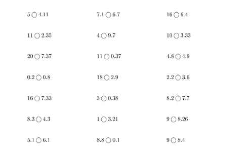 口算题(小数比大小)500题_小学数学口算计算速算练习1（1-6）题目类型全_三年级_口算3年级下册10000题_3下口算题(小数比大小)500题