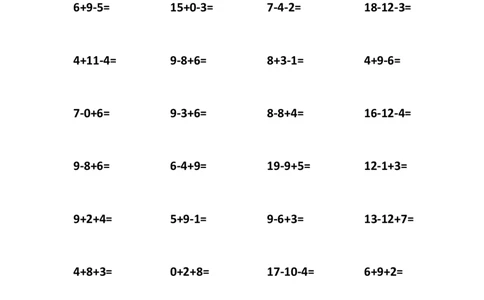 小学一年级20以内连加连减21页_一年级上下册资料_小学一年级学习资料-25年更新版_1-03、小学一年级数学上册_通用_知识点_口算加减计算复习资料