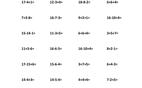 小学一年级20以内连加连减21页_一年级上下册资料_小学一年级学习资料-25年更新版_1-03、小学一年级数学上册_通用_知识点_口算加减计算复习资料
