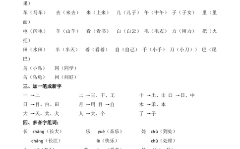 人教小学语文1上期末总复习资料归纳_小学语文一至六年级上下册电子版PDF单元知识点考试重点难点解析_知识点归纳总结人教小学语文1上