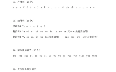 小学一年级上册语文资料-语文汉语拼音知识点梳理（4）_一年级上下册资料_小学一年级学习资料-25年更新版_1-01、小学一年级语文上册_01、知识汇总