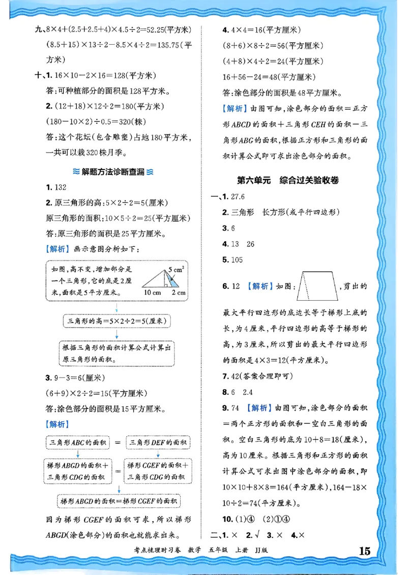 五年级数学上册冀教版25秋《王朝霞考点梳理时习卷》答案_25秋小学语数英习题试卷_数学_冀教版_1-6年级数学上册冀教版25秋《王朝霞考点梳理时习卷》