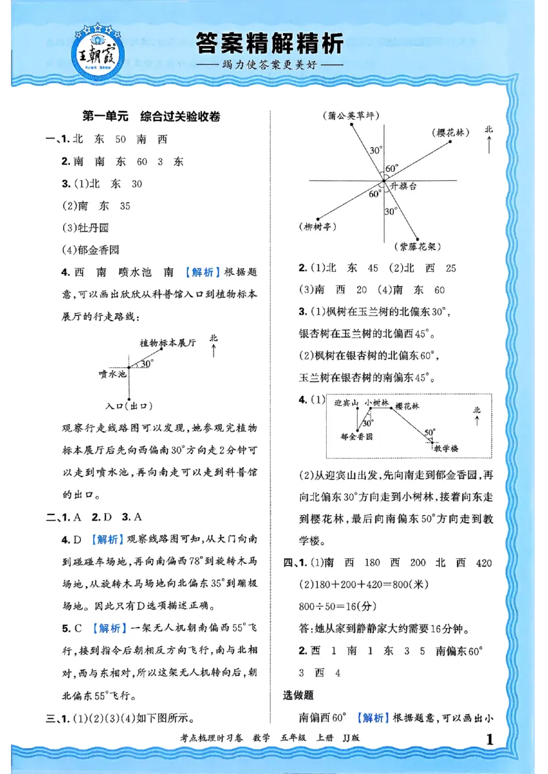 五年级数学上册冀教版25秋《王朝霞考点梳理时习卷》答案_25秋小学语数英习题试卷_数学_冀教版_1-6年级数学上册冀教版25秋《王朝霞考点梳理时习卷》