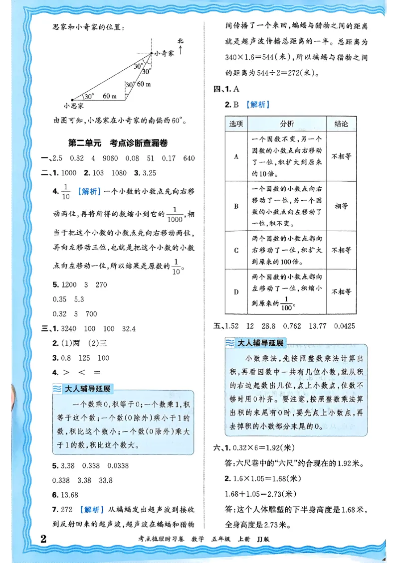 五年级数学上册冀教版25秋《王朝霞考点梳理时习卷》答案_25秋小学语数英习题试卷_数学_冀教版_1-6年级数学上册冀教版25秋《王朝霞考点梳理时习卷》