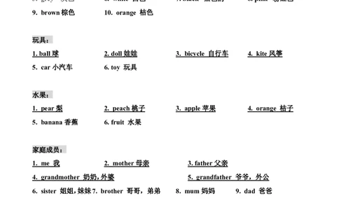 小学一年级必须掌握的英语单词汇总归纳_一年级上下册资料_小学一年级学习资料-25年更新版_1-05、小学一年级英语上册_通用