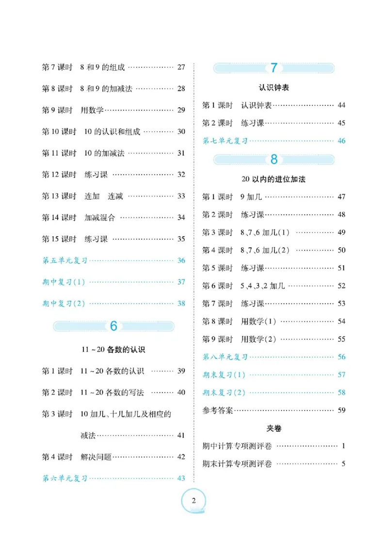 人教数学一年级上册口算题卡_一年级上下册资料_小学一年级学习资料-25年更新版_1-03、小学一年级数学上册_人教版_07、专项练习