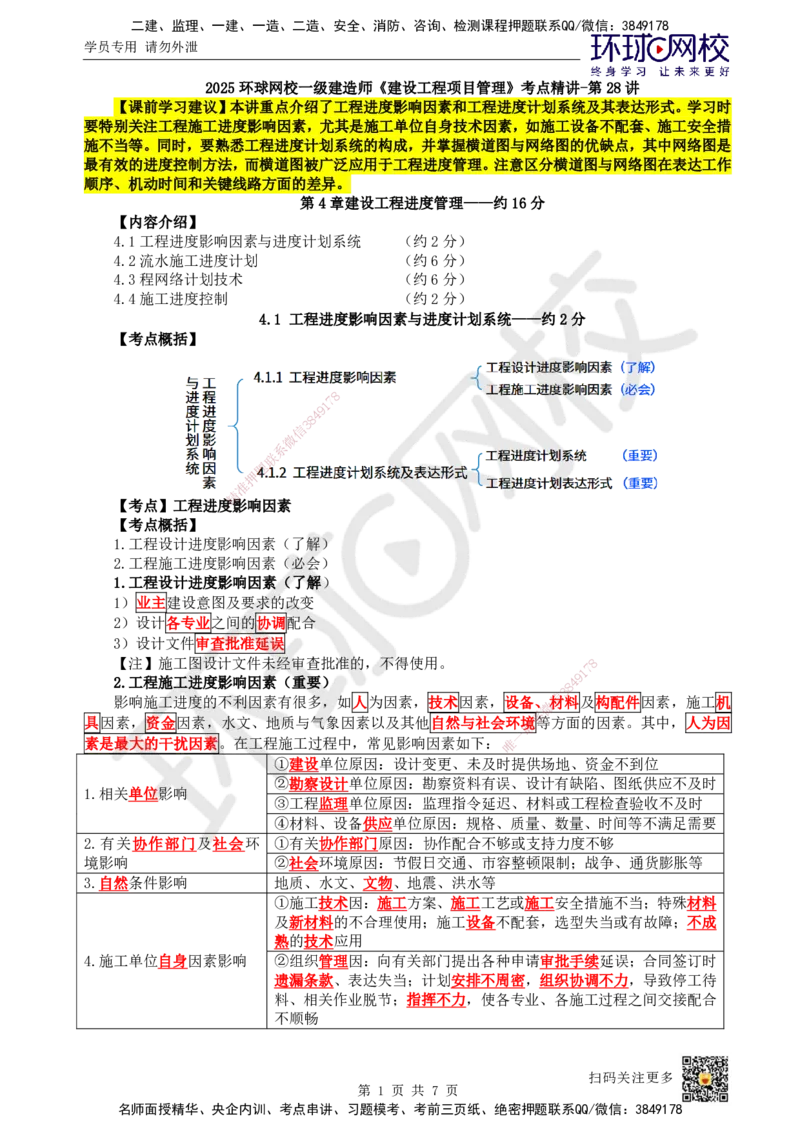 28.第28讲-41工程进度影响因素和进度计划系统_2026年一级建造师_2026年一建管理_2025年一建管理SVIP_02-基础精讲✿高端面授✿深度强化_25-管理《考点精讲班》张君、郑春秋HQ_张君