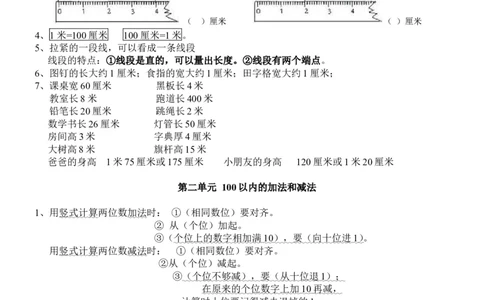 新人教版数学二年级上册知识点整理_二年级上下册资料_小学二年级学习资料-25年更新版_2-03、小学二年级数学上册_2-3-1、复习、知识点、归纳汇总_人教版