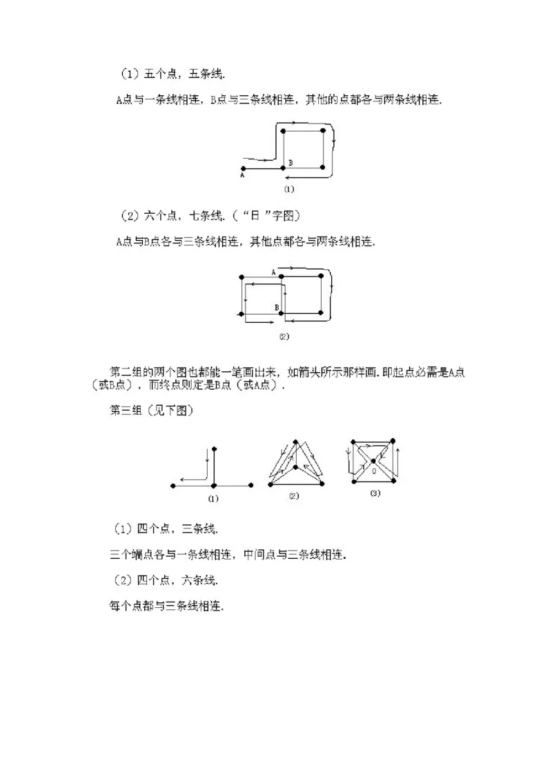小学二年级下册数学奥数知识点讲解第5课《一笔画问题》试题附答案_一年级上下册资料_3-2-1、小学奥数一年级_3-2-2、小学奥数二年级_小学二年级下册数学奥数知识点讲解