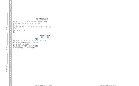 一年级下期中测试卷_一年级上下册资料_小学一年级学习资料-25年更新版_1-04、小学一年级数学下册_1-4-2、练习题、作业、试题、试卷_通用